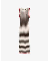 Claudie Pierlot - Striped Ribbed Knitted Midi Dress - Lyst