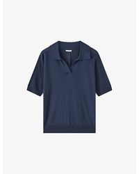 JOSEPH - Niata Short-Sleeved Silk-Knit Polo Shirt - Lyst