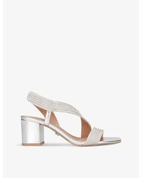 Carvela Kurt Geiger - Gala Crystal-Embellished Metallic-Leather Heeled Sandals - Lyst