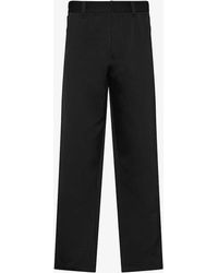 Prada - Wide-leg Regular-fit Cotton And Silk Trousers - Lyst