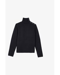 The Kooples - High-Neck Knitted Wool Jumper - Lyst