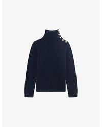 The Kooples - Button-Neck Long-Sleeve Wool Jumper - Lyst