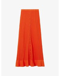 Claudie Pierlot - Button-Front Ruffle-Hem Crochet Maxi Skirt - Lyst