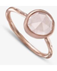 Monica Vinader - Siren Recycled 18ct Rose Gold-plated Vermeil On Sterling Silver And Rose Quartz Ring - Lyst