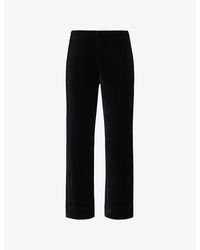 ME+EM - Cropped Slim-Leg Velour Trousers - Lyst