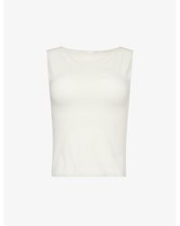 Reformation - Dusk Boat-neck Stretch Organic-cotton Top - Lyst