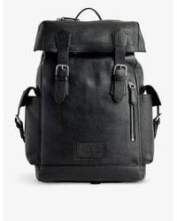 Polo Ralph Lauren - Brand-patch Flap-over Leather Backpack - Lyst