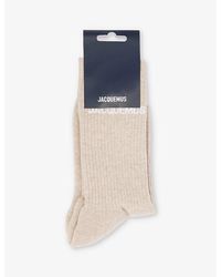 Jacquemus - Logo-intarsia Ribbed Stretch-cotton Socks - Lyst