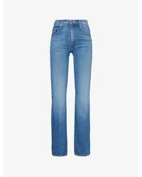 Mother - The Insider Sneak Five-Pockets Straight-Leg Mid-Rise Stretch-Denim Jeans - Lyst