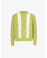Obey - Tarragon Greenalbert Contrast-stripe Cotton-knit Polo Shirt - Lyst