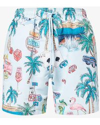 Sandbanks - Light Blue Vegas Brand-embroidered Swim Shorts Xx - Lyst