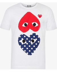 COMME DES GARÇONS PLAY - Heart-print Cotton-jersey T-shirt - Lyst