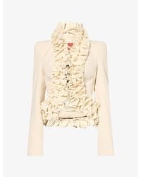 Dilara Findikoglu - Drama Of Exile Ruffled-Trim Cotton Jacket - Lyst