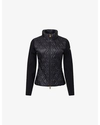 Moncler - Hybrid Logo-Badge Nylon And Cotton-Knit Cardigan - Lyst