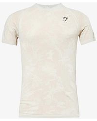 GYMSHARK - Geo Seamless Logo-print Recycled Polyester-blend T-shirt - Lyst