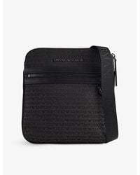 Emporio Armani - Jacquard Messenger Cotton-Blend Cross-Body Bag - Lyst