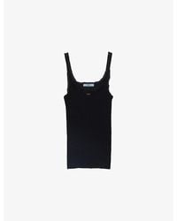 Prada - Cotton Ribbed Tank Top - Lyst