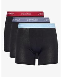 Calvin Klein - Fmn,Grisaille Wbs Icon Pack Of Three Stretch-Cotton Trunks - Lyst