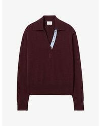 Claudie Pierlot - Logo-Embroidered Wool And Cashmere Polo Jumper - Lyst