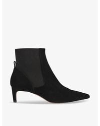 LK Bennett - Adya Contrast-Panel Suede Heeled Ankle Boots - Lyst