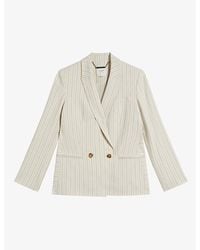 Ted Baker - Double-breasted Pinstripe Stretch-woven Blazer - Lyst