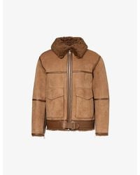 dunhill - Shearling Aviator Two-Flap-Pockets Regular-Fit Leather Jacket - Lyst