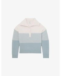 Reiss - Flora Button-Neck Wool And Cashmere-Blend Jumper - Lyst