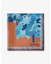 Mulberry - Somerset Graphic-print Silk Scarf - Lyst