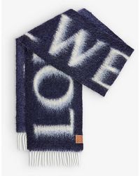Loewe - Anagram-patch Logo Wool And Mohair-blend Scarf - Lyst