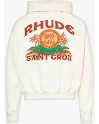 Rhude - St Croix Logo-pattern Cotton-jersey Hoody - Lyst