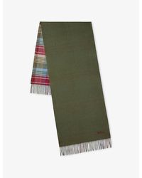 Mulberry - Heritage Check Reversible Wool Scarf - Lyst