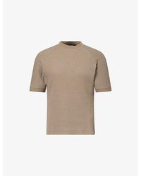 Seventh - Henley Short-Sleeve Cotton-Blend T-Shirt - Lyst