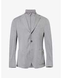 Eleventy - Single-Breasted Bib-Insert Wool-Jersey Jacket - Lyst