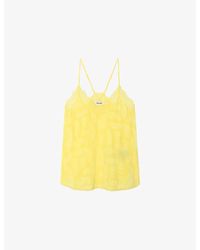Zadig & Voltaire - Christy Paisley-Jacquard Silk Cami Top - Lyst