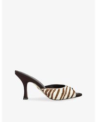 Sam Edelman - Jeanie Zebra Print Haircalf Leather Heeled Mules - Lyst