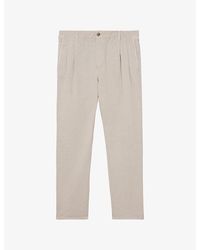 Reiss - Pablo Side-Adjuster Cotton And Linen-Blend Trousers - Lyst