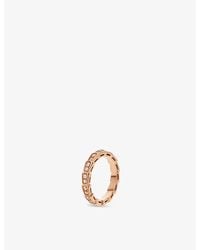 BVLGARI - Serpenti Viper 18Ct Rose- And 0.45Ct Brilliant-Cut Diamond Ring - Lyst