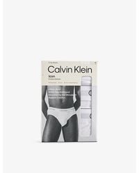 Calvin Klein - Icon Logo-Waistband Pack Of Three Stretch-Cotton Hip Briefs - Lyst