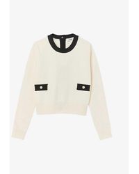 Sandro - Button-embellished Wool And Cashmere-blend Jumper - Lyst