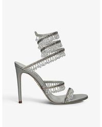 Rene Caovilla - Chandelier Bead-embellished Leather Heeled Sandals - Lyst
