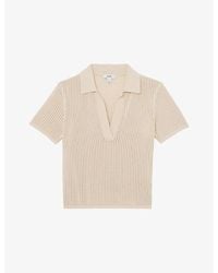 Reiss - Pippa Open-Stitch Woven Polo Shirt - Lyst