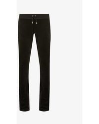 Juicy Couture - Brand-embroidered Low-rise Velour jogging Botto - Lyst