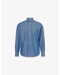 dunhill - Pointed-Collar Long-Sleeve Silk-Cotton Blend Shirt - Lyst
