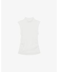 Reiss - Simone High-Neck Stretch-Cotton Vest - Lyst