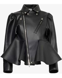 Noir Kei Ninomiya - Flared-hem Boxy-fit Faux-leather Jacket - Lyst