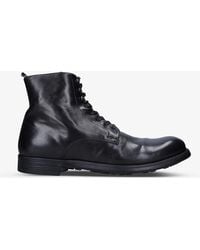 Officine Creative Leather Anatomia Lace-up Ankle Boots in Black for Men ...