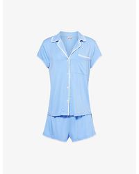 Eberjey - Frida Contrast-Piping Stretch-Jersey Pyjamas - Lyst