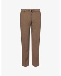 PAIGE - Tiano Straight-Leg Linen-Blend Trousers - Lyst