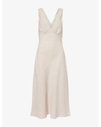 Rails - Avianna V-Neck Linen Midi Dress - Lyst