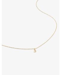 Monica Vinader - Small Letter J 14Ct- Pendant Necklace - Lyst